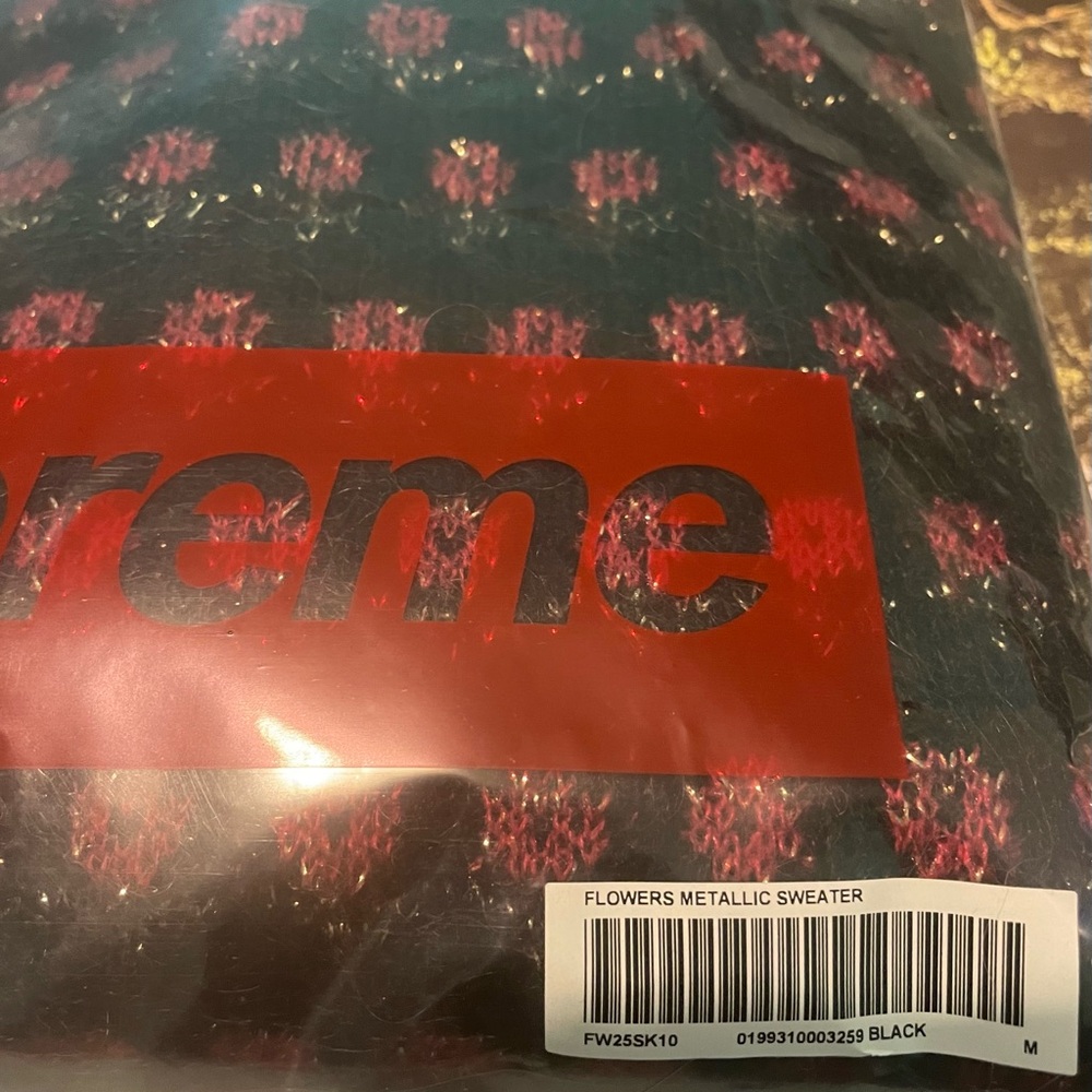 *SOLD* Supreme Flowers Metallic Sweater - Picture 3 of 3